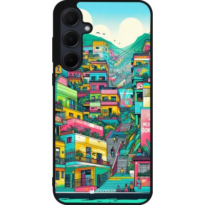 Samsung Galaxy A55 5G Case Hülle - Silikon schwarz Medellin Comuna 13 Kunst