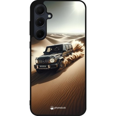 Samsung Galaxy A55 5G Case Hülle - Silikon schwarz Mercedes G Drift Wueste