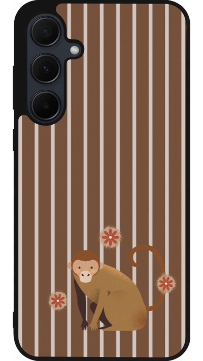Samsung Galaxy A55 5G Case Hülle - Silikon schwarz Monkey with stripes