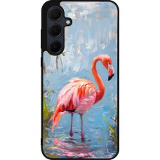 Samsung Galaxy A55 5G Case Hülle - Silikon schwarz Paint Flamingo