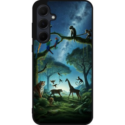 Samsung Galaxy A55 5G Case Hülle - Silikon schwarz Paradies der exotischen Tiere