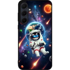 Samsung Galaxy A55 5G Case Hülle - Silikon schwarz VR SpaceCat Odyssee
