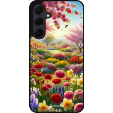 Samsung Galaxy A55 5G Case Hülle - Silikon schwarz Frühling 25 Strauß Frühling