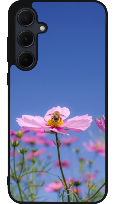 Samsung Galaxy A55 5G Case Hülle - Silikon schwarz Bee on a flower Spring 2026