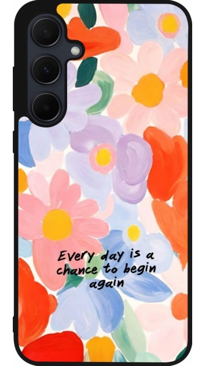 Samsung Galaxy A55 5G Case Hülle - Silikon schwarz Every day is a chance Spring 2026