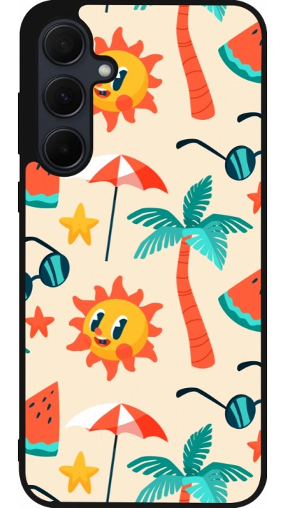 Samsung Galaxy A55 5G Case Hülle - Silikon schwarz Summer 2025 Pattern soleil