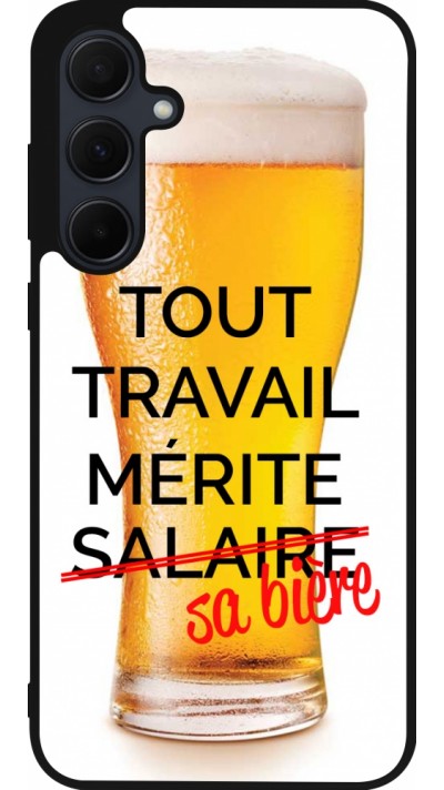 Samsung Galaxy A55 5G Case Hülle - Silikon schwarz Tout travail mérite sa bière