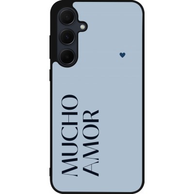 Samsung Galaxy A55 5G Case Hülle - Silikon schwarz Valentine 2024 mucho amor azul