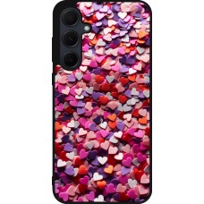 Samsung Galaxy A55 5G Case Hülle - Silikon schwarz Valentin 2025 Konfetti