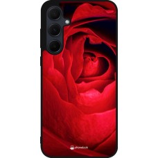 Samsung Galaxy A55 5G Case Hülle - Silikon schwarz Valentine 2022 Rose