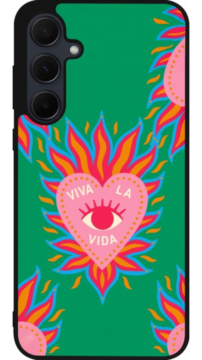 Coque Samsung Galaxy A55 5G - Silicone rigide noir Viva la vida 2026