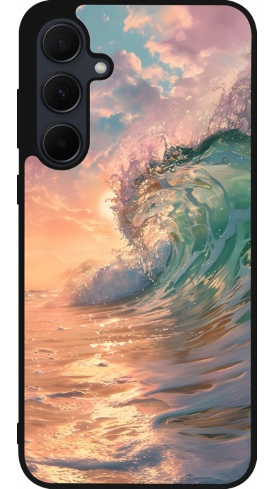 Samsung Galaxy A55 5G Case Hülle - Silikon schwarz Wave Sunset