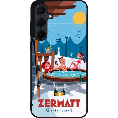 Samsung Galaxy A55 5G Case Hülle - Silikon schwarz Zermatt Mountain Jacuzzi