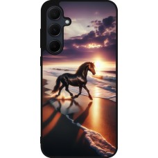 Samsung Galaxy A56 Case Hülle - Silikon schwarz Pferd majestätisch Strand