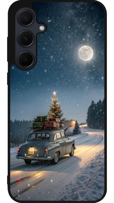 Samsung Galaxy A56 Case Hülle - Silikon schwarz Christmas 25 Car with Tree Xmas