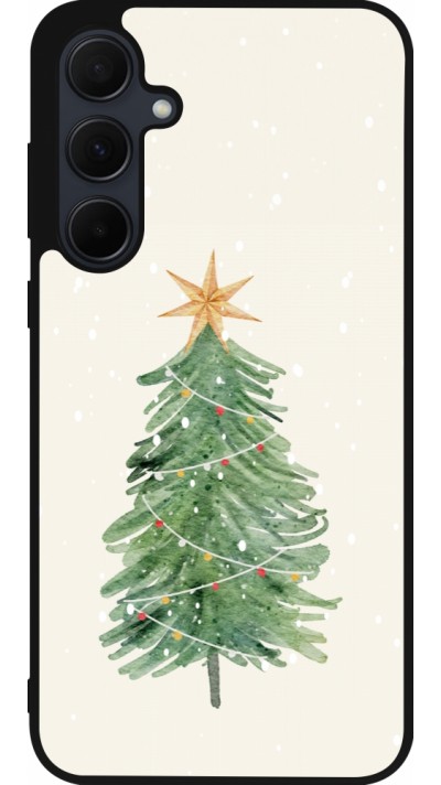 Samsung Galaxy A56 Case Hülle - Silikon schwarz Christmas 25 Sketch Tree