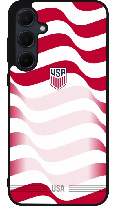 Coque Samsung Galaxy A56 - Silicone rigide noir Maillot de football États-Unis 2026 personnalisable