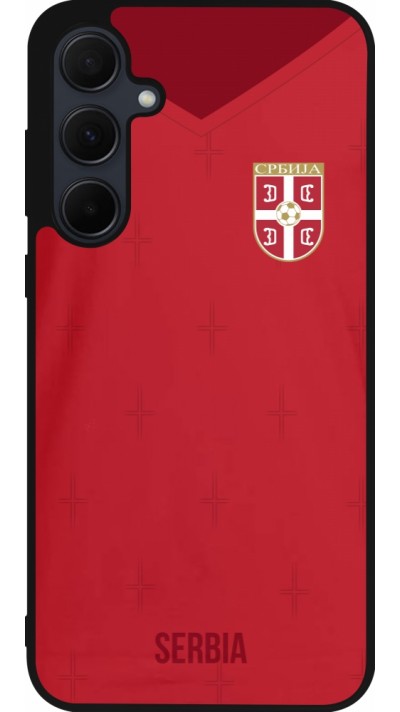 Samsung Galaxy A56 Case Hülle - Silikon schwarz Serbien 2022 personalisierbares Fussballtrikot