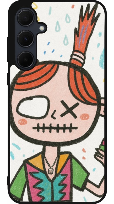 Samsung Galaxy A56 Case Hülle - Silikon schwarz Little Girl Sketch