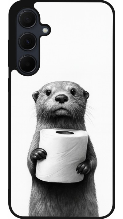 Samsung Galaxy A56 Case Hülle - Silikon schwarz Otter Toilettenpapier