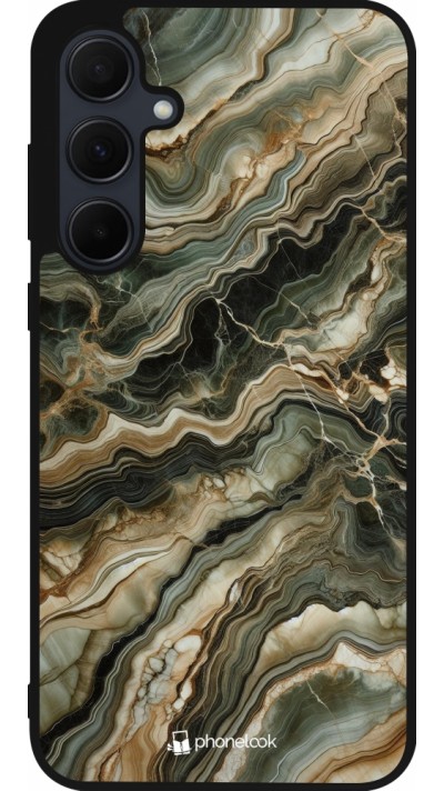 Samsung Galaxy A56 Case Hülle - Silikon schwarz Oliv Marmor