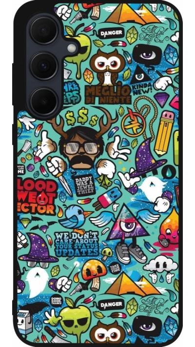 Samsung Galaxy A56 Case Hülle - Silikon schwarz Mixed Cartoons Turquoise