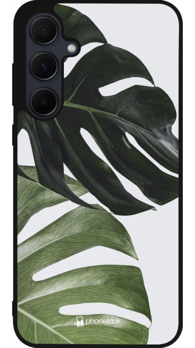 Samsung Galaxy A56 Case Hülle - Silikon schwarz Monstera Plant