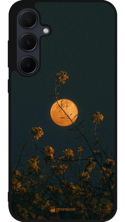 Samsung Galaxy A56 Case Hülle - Silikon schwarz Moon Flowers