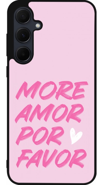 Samsung Galaxy A56 Case Hülle - Silikon schwarz More amor porfavor