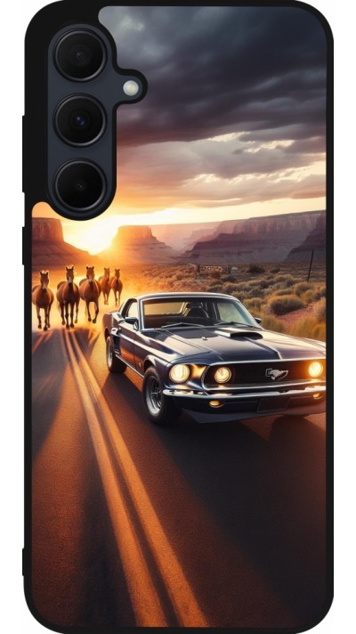 Samsung Galaxy A56 Case Hülle - Silikon schwarz Mustang 69 Grand Canyon