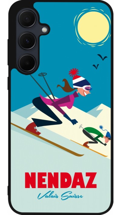Samsung Galaxy A56 Case Hülle - Silikon schwarz Nendaz Ski Downhill