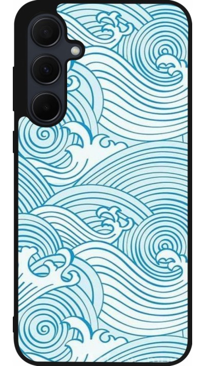Samsung Galaxy A56 Case Hülle - Silikon schwarz Ocean Waves