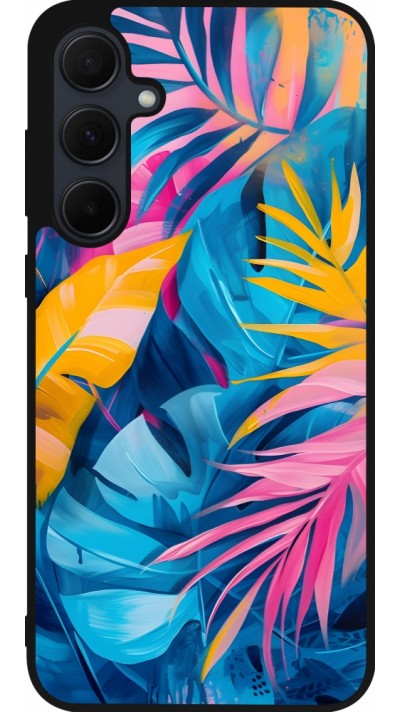Samsung Galaxy A56 Case Hülle - Silikon schwarz Palms Blue