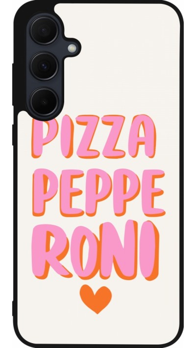 Samsung Galaxy A56 Case Hülle - Silikon schwarz Pizza pepperoni 2026