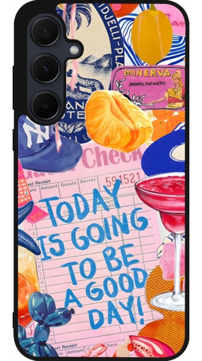 Samsung Galaxy A56 Case Hülle - Silikon schwarz Preppy Today is Going to be a good day