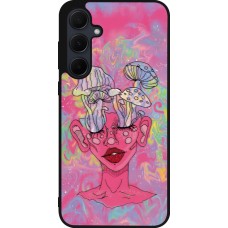 Samsung Galaxy A56 Case Hülle - Silikon schwarz Psychedelic pink mushroom