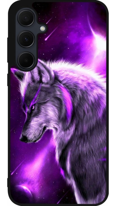 Samsung Galaxy A56 Case Hülle - Silikon schwarz Purple Sky Wolf