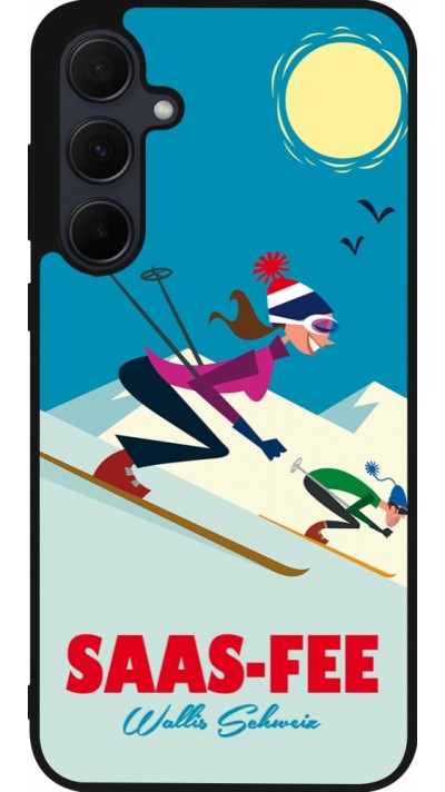 Samsung Galaxy A56 Case Hülle - Silikon schwarz Saas-Fee Ski Downhill