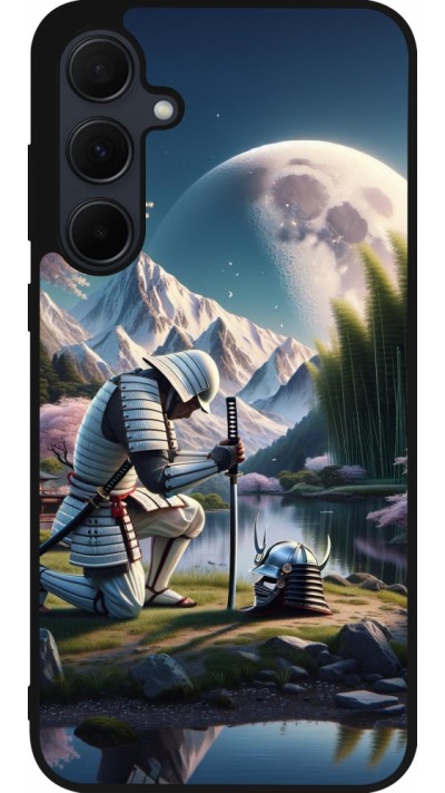 Samsung Galaxy A56 Case Hülle - Silikon schwarz Samurai Katana Mond