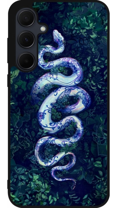 Samsung Galaxy A56 Case Hülle - Silikon schwarz Snake Blue Anaconda