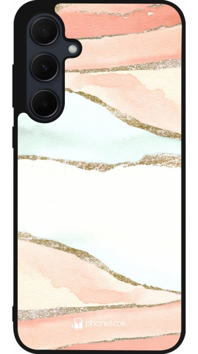 Samsung Galaxy A56 Case Hülle - Silikon schwarz Shimmering Orange