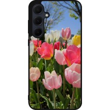 Samsung Galaxy A56 Case Hülle - Silikon schwarz Tulips Spring 2026