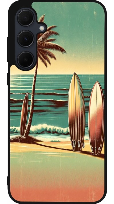 Samsung Galaxy A56 Case Hülle - Silikon schwarz Surf Paradise