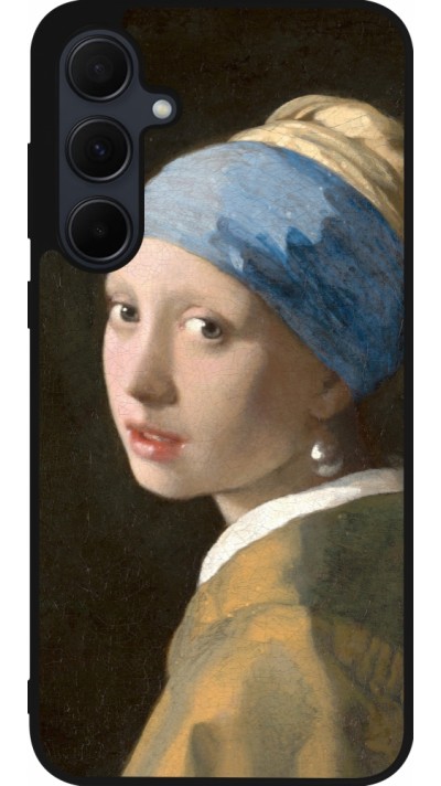 Samsung Galaxy A56 Case Hülle - Silikon schwarz Kunstbild - Das Mädchen mit dem Perlenohrring - Jan Vermeer