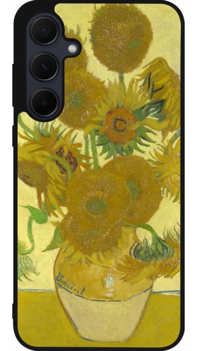 Samsung Galaxy A56 Case Hülle - Silikon schwarz Kunstbild - Sonnenblumen  - Van Gogh