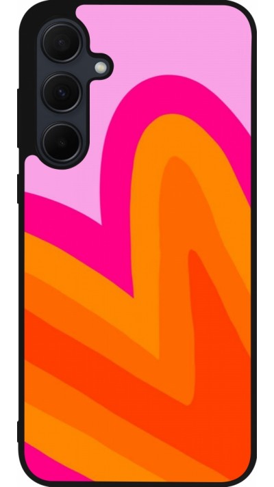 Samsung Galaxy A56 Case Hülle - Silikon schwarz Valentine 2024 heart gradient