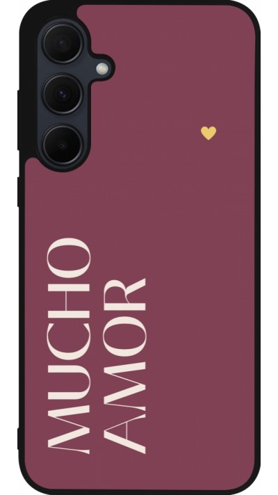 Samsung Galaxy A56 Case Hülle - Silikon schwarz Valentine 2024 mucho amor rosado