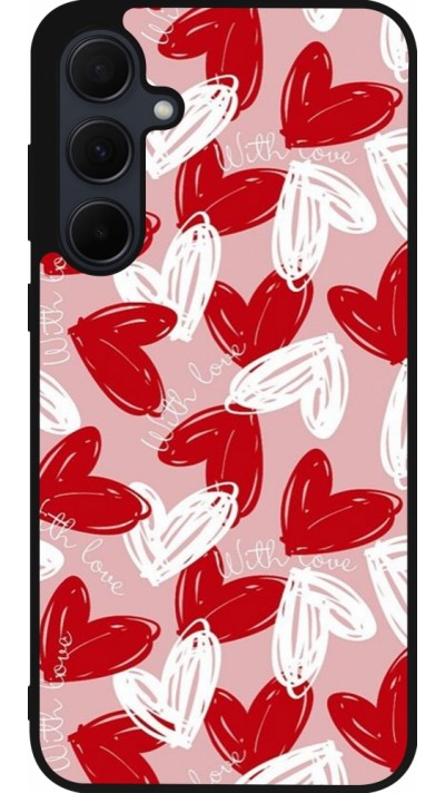 Samsung Galaxy A56 Case Hülle - Silikon schwarz Valentine 2024 with love heart