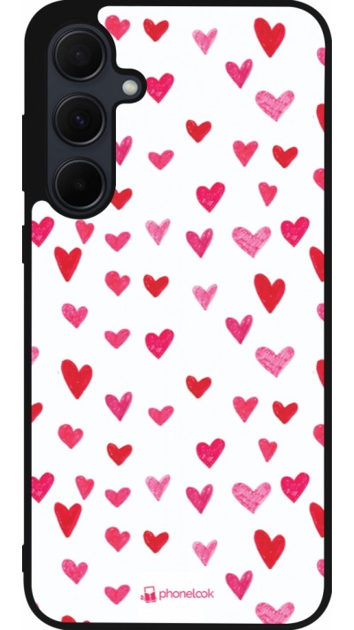 Samsung Galaxy A56 Case Hülle - Silikon schwarz Valentine 2022 Many pink hearts