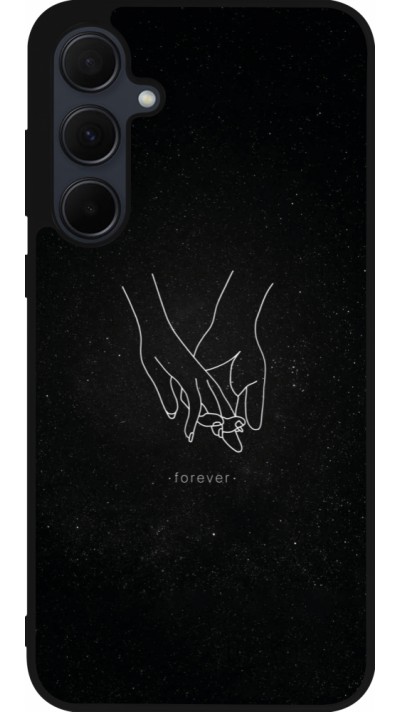 Samsung Galaxy A56 Case Hülle - Silikon schwarz Valentine 2023 hands forever